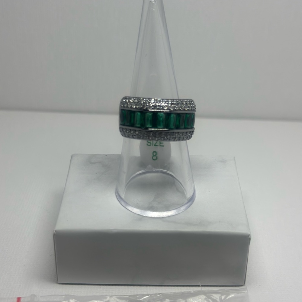 BP Green and Hematite plating Sparkling Ring